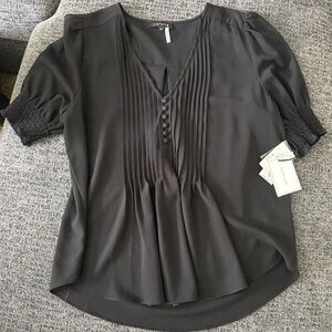 Black Pleated Blouse